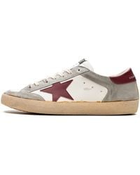 Golden Goose - Super-Star Penstar Leather And Suede Upper Leather Star And Heel Ice Bordeaux" Gmf00108.F005074.11633" - Lyst