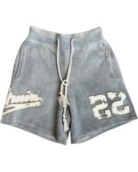Amiri - Distressed 22 Logo Cashmere Shorts & Ss23Mkb006 030" - Lyst