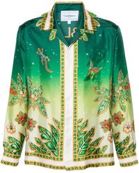 CASABLANCA - Cuban Collar Long-Sleeve Shirt "Joyaux D'Afrique" Ms24 Sh 006 01 Joya" - Lyst