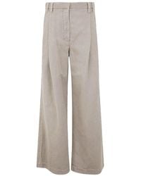 Brunello Cucinelli - Wide Leg Linen Trousers "Wheat Stalk" Brun1455" - Lyst