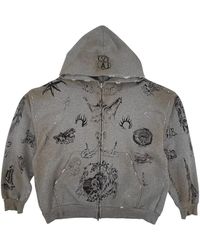 Balenciaga - Tattoo Heavy Molleton Zip-Up Hoodie 770939 Tqvk1 1167" - Lyst