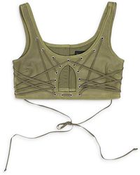 Who Decides War - Bondage Leather Crop Top 3110020011Ss24" - Lyst