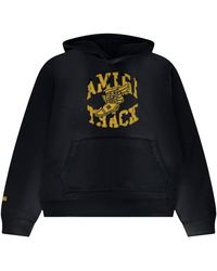 Amiri - Faded Track Patch-Embellished Hoodie Amjyhd1003 051 Blac" - Lyst