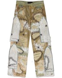 Who Decides War - Overdyed Lace Wide-Leg Jeans "Tan" 3120280022Ss24" - Lyst