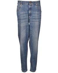 Brunello Cucinelli - Tapered Denim Jeans "Soft Denim With Mustache (Medium) Brun1438" - Lyst