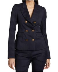 Palm Angels - Pinstripe Double Breasted Blazer Suit Jacket 0400022558453" - Lyst