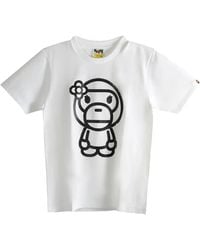 A Bathing Ape - Crystal Stone Big Baby Lisa T-Shirt 2L80210025 Wht" - Lyst