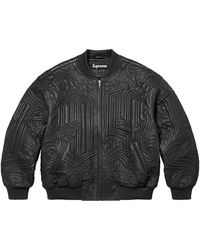 Supreme - Mister Cartoon Embroidered Leather Jacket Su26542" - Lyst