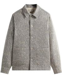 Kith - Slub Boucie Boxy Collared Overshirt "Ink" Khm031816 432" - Lyst