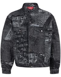 Supreme - Archive Denim Jacquard Trucker Jacket "Ss23" Su99993" - Lyst