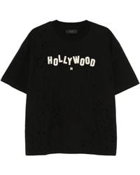 Amiri - Hollywood Logo Shotgun T-Shirt Amjyte1092 001" - Lyst