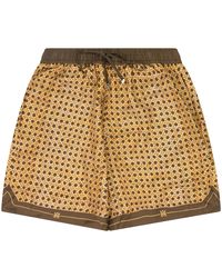 Amiri - Weave Pattern Silk Shorts Ss22Mpb017_Brown" - Lyst