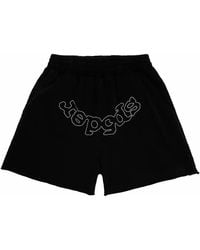 Sp5der - Og Logo Embroidered Sweatshort 251" - Lyst