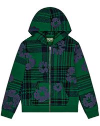 DENIM TEARS - Plaid Cotton Wreath Zip Hoodie Dt385" - Lyst