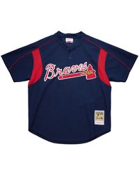 Mitchell & Ness - Mlb Bp Jersey Braves 2003 John Smoltz Abpj3336 Abr03Jsmnavy" - Lyst