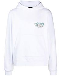 Amiri - Floral Logo Hoodie Pf23Mjg026 100" - Lyst