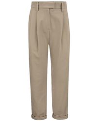 Brunello Cucinelli - Cotton Tapered Trousers With Cuffs "Talco" Brun1482" - Lyst
