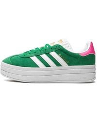 adidas - Gazelle Bold "green Lucid Pink" Shoes - Lyst