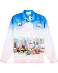 CASABLANCA - Cafe Silk Shirt Ms22 Sh 006 Cafe" - Lyst