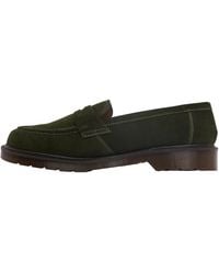 Dr. Martens - Delapre Penny Repello Calf Suede Loafers "Field" 43301301" - Lyst