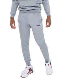 PUMA - Essential+ Embroidery Logo Fleece Pants "Medium Heather" 846810 03" - Lyst