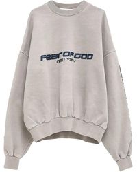 Fear Of God - New York Heavy Fleece Cropped Sweatshirt "Smoke" 192Ho256891F" - Lyst