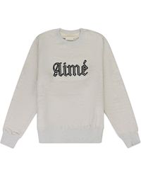 Aimé Leon Dore - Houndstooth Applique Crewneck Sweatshirt "Oatmeal" Ald Mhds 0040" - Lyst
