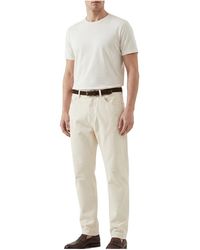 Brunello Cucinelli - Relaxed Cotton Trousers "Off" Brun1628" - Lyst