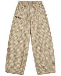 Boredom Kills - Lounge Plaid Track Pants "Khaki" Bk052" - Lyst