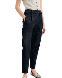 Brunello Cucinelli - Tapered Cotton Trousers With Elastic Waist "Denim" Brun1324" - Lyst