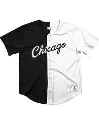 Mitchell & Ness - Nba Split Color Mesh Button Front Shirt "Chicago Bulls - Lyst