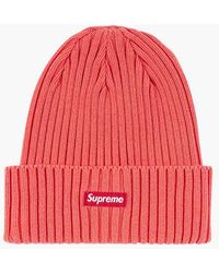 Supreme Overdyed Ribbed Knit Beanie in Yellow - Lyst