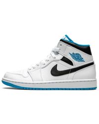Nike - Air 1 Mid "white / Laser Blue" Shoes - Lyst