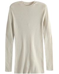 Rick Owens - Ribbed Round Neck Top "Sand" Ru01F2637 Ribm 138" - Lyst