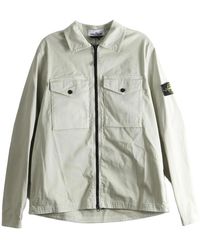 Stone Island - Chest Pockets Zip-Up Overshirt "Sand" 1200010 S0012 V0095" - Lyst