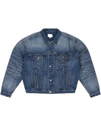 Rhude - Oversized Denim Trucker Jacket Rhss24Ja26012372 Lig" - Lyst