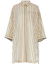 Brunello Cucinelli - Silk Blend Oversized Shirt "Panama Bianco" Brun1273" - Lyst