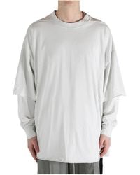 Rick Owens - Tommy Hustler Sweatshirt "Milk Wash" Du01F4266 Rn 51" - Lyst
