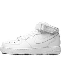 Nike - Air Force 1 Mid '07 Leath Mns "triple White" Shoes - Lyst