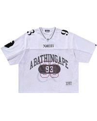 A Bathing Ape - Line Camo Multi Logo Relaxed Fit Football Jersey 001Csl301311Mwht" - Lyst