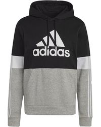 adidas - Essentials Fleece Colorblock Hoodie Medium Heather" H14646" - Lyst