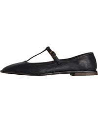 The Row - Square T-Strap Flats F1599 Sl3 Blk" - Lyst