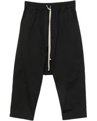 Rick Owens - Drawstring Cropped Pants Ru02F4381 Lba 09" - Lyst