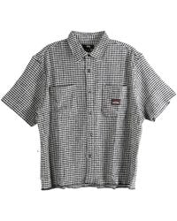 Stussy - Crinkled Check Short Sleeve Shirt 1110371 Blac" - Lyst