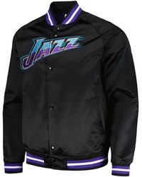 Mitchell & Ness - Lightweight Satin Jacket Vintage Logo "Jazz" Sjkt6296 Ujayypppblck" - Lyst