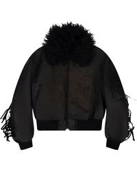 PROJECT G/R - Faux Leather Detachable Fur Fringe Bomber Jacket Pgr Motw 0001" - Lyst