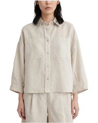 Brunello Cucinelli - Linen Oversized Shirt "Natural" Brun1889" - Lyst