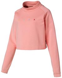 PUMA - Fierce Cat Cropped Crew "Peach Bud" 578947 19" - Lyst