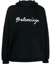 Balenciaga - Script Logo Oversized Wide Fit Hoodie 674986Tmvb51070" - Lyst
