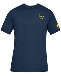 Under Armour - Freedom Flag T-Shirt "Academy Steeltown" 1333350 410" - Lyst